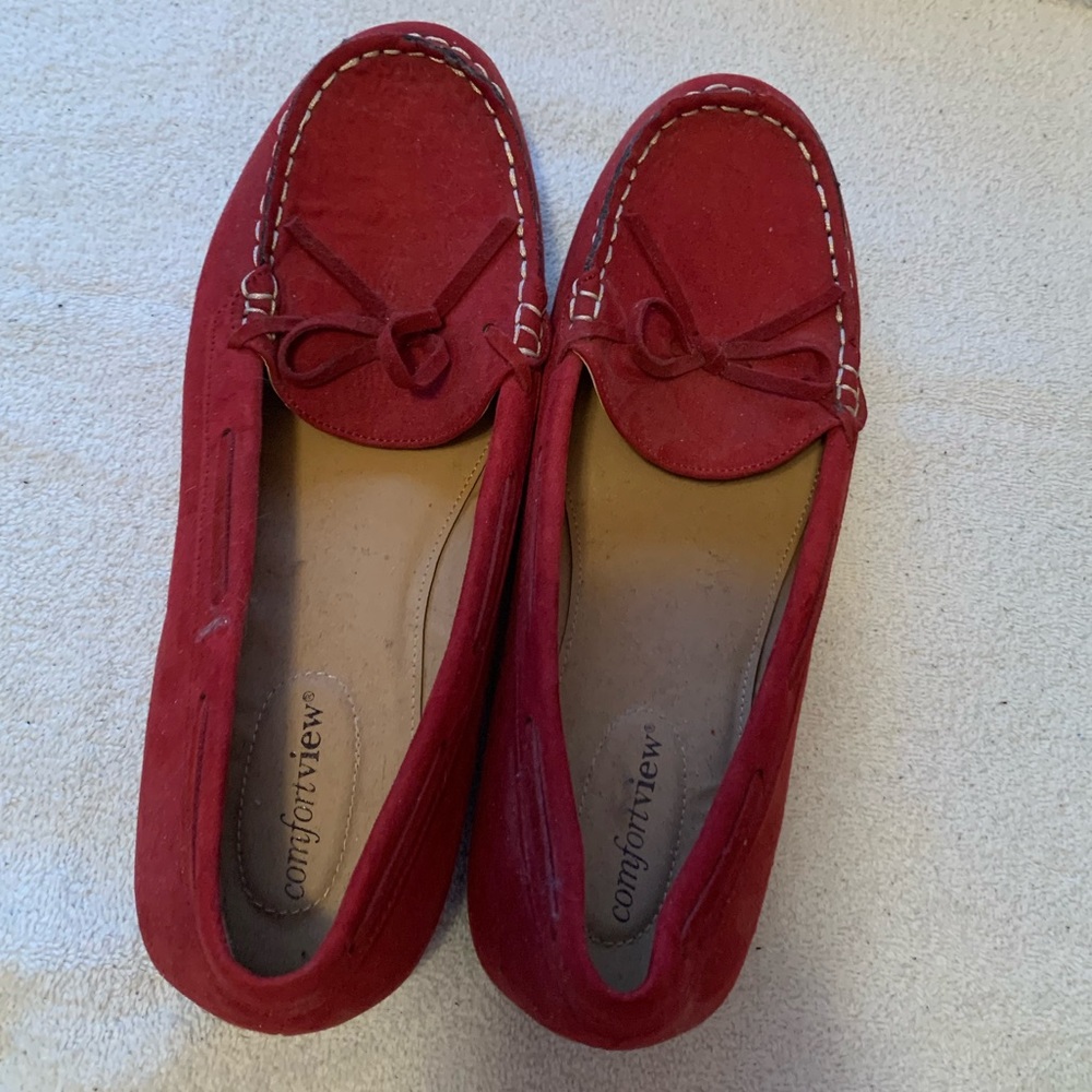 COMFORTVIEW Red Suede-like Loafer